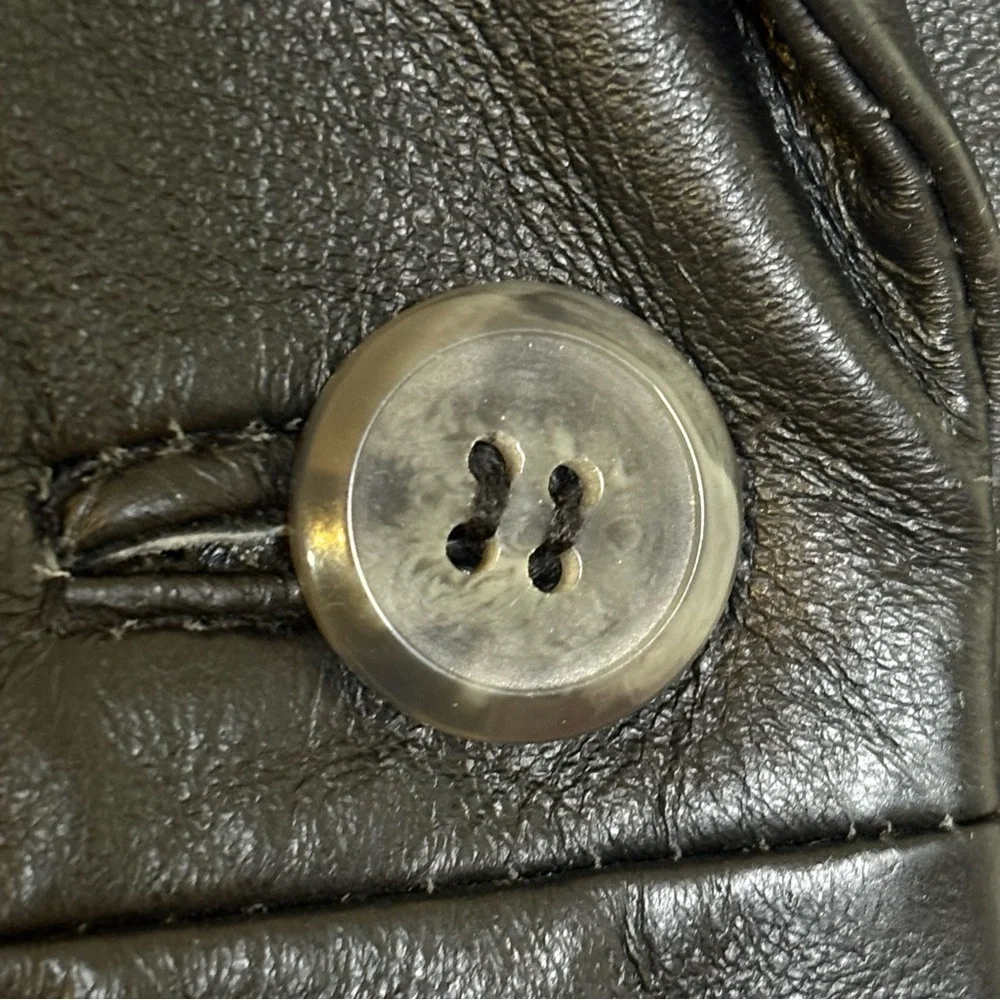 Vintage 90s Y2K Leather Jacket goth Whimsigoth minimalist grunge emo punk S - Picture 13 of 16